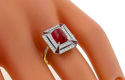 Estate 2.23ct Ruby 0.30ct Diamond Ring