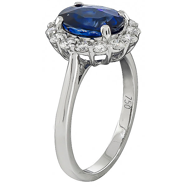 Estate 2.37ct Sapphire 0.70ct Diamond Engagement Ring