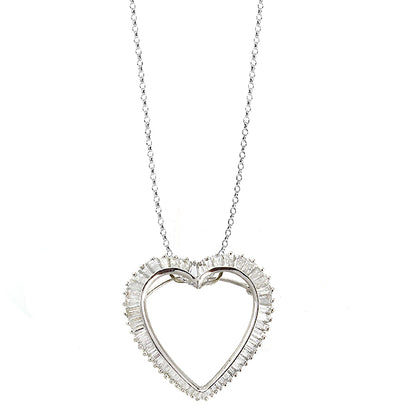 Estate 2.50ct Diamond Heart Pin/ Pendant