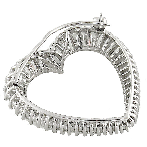 Estate 2.50ct Diamond Heart Pin/ Pendant