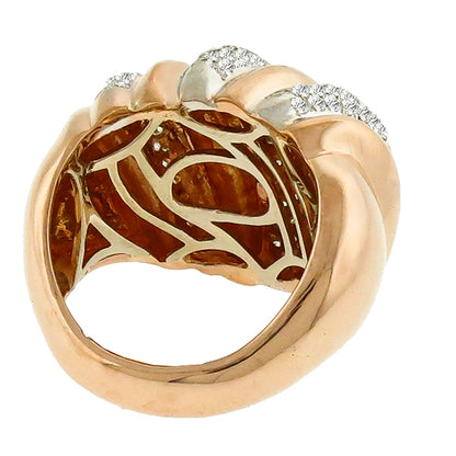 Estate 2.50ct Round Cut Diamond 18k Pink Gold Cocktail Ring