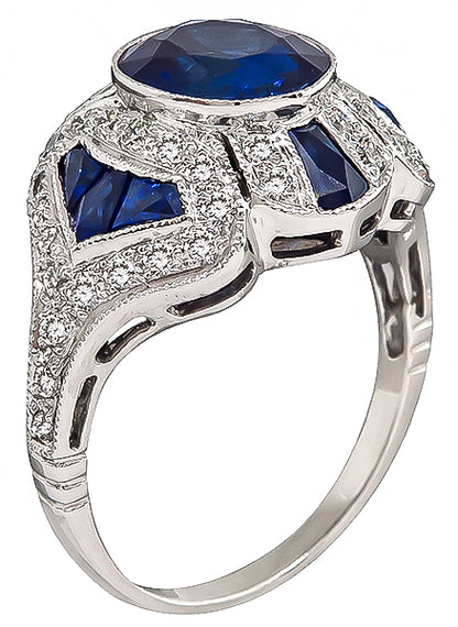 Estate 2.68ct Sapphire 0.65ct Diamond Ring