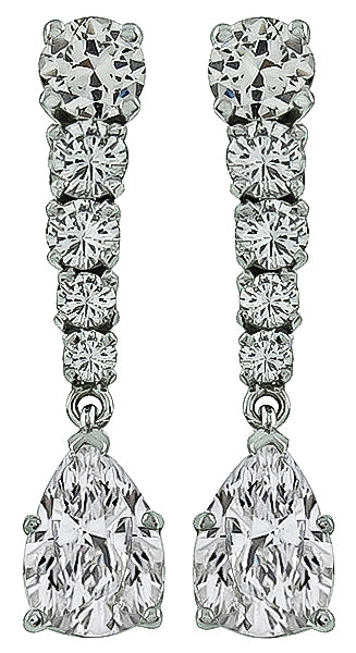 Estate 2.70ct Diamond Drop Earrings