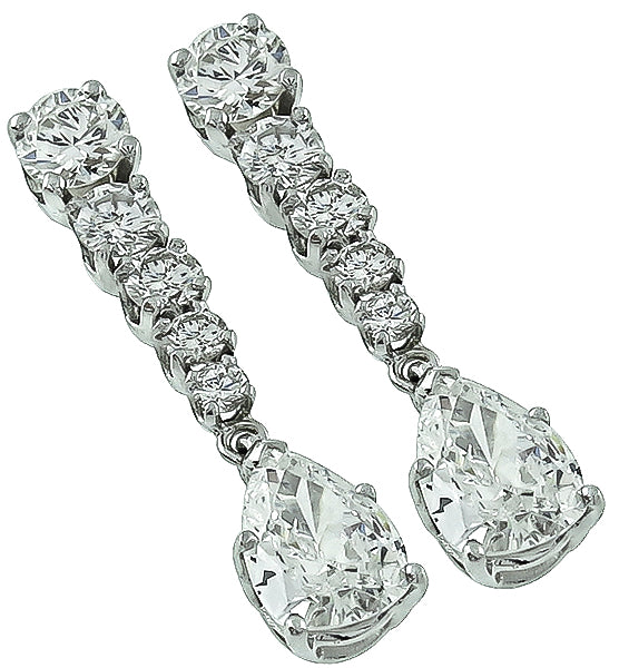 Estate 2.70ct Diamond Drop Earrings
