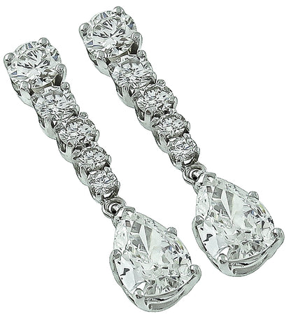 Estate 2.70ct Diamond Drop Earrings