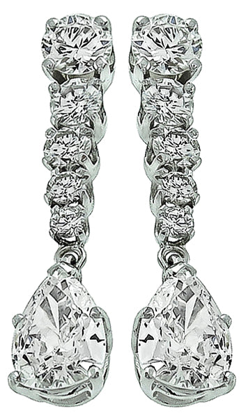 Estate 2.70ct Diamond Drop Earrings