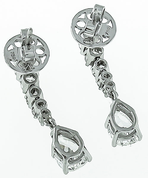 Estate 2.70ct Diamond Drop Earrings