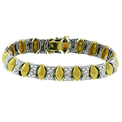 Estate 3.00ct Diamond 2 Tone Gold Bracelet