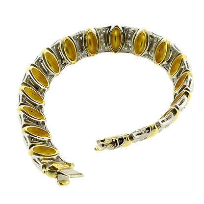 Estate 3.00ct Diamond 2 Tone Gold Bracelet