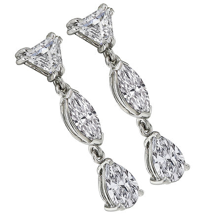Estate 3.00ct Diamond Drop Earrings