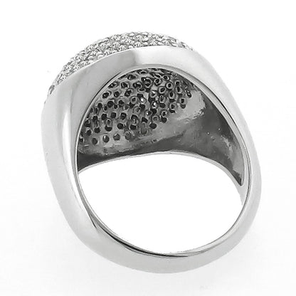 Estate 3.00ct Round Cut Pave Set Diamond Cluster 14k White Gold Ring