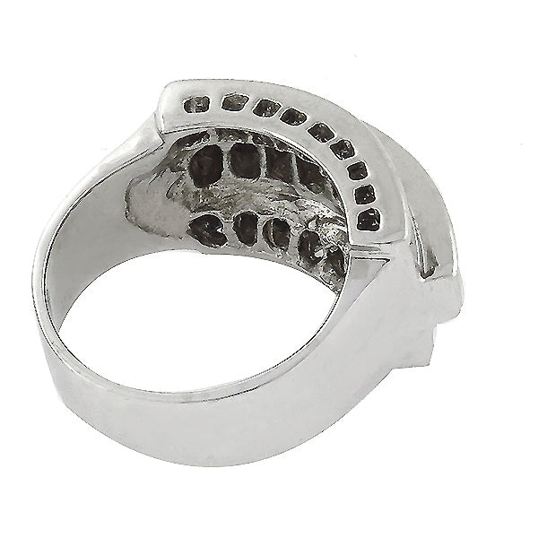 Estate 3.00ct Straight Baguette Cut Diamond Cluster 14k White Gold Ring