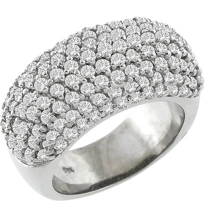 Estate 3.50ct Round Cut Diamond 18k White  Gold Ring