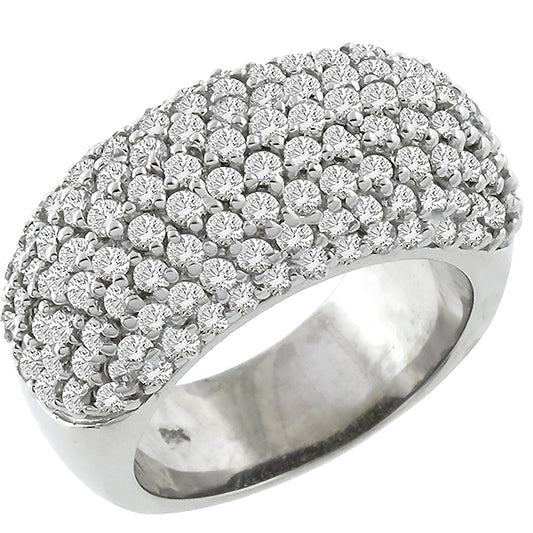 Estate 3.50ct Round Cut Diamond 18k White  Gold Ring