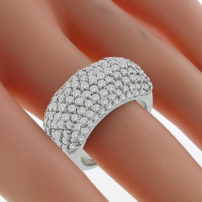 Estate 3.50ct Round Cut Diamond 18k White  Gold Ring