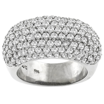 Estate 3.50ct Round Cut Diamond 18k White  Gold Ring