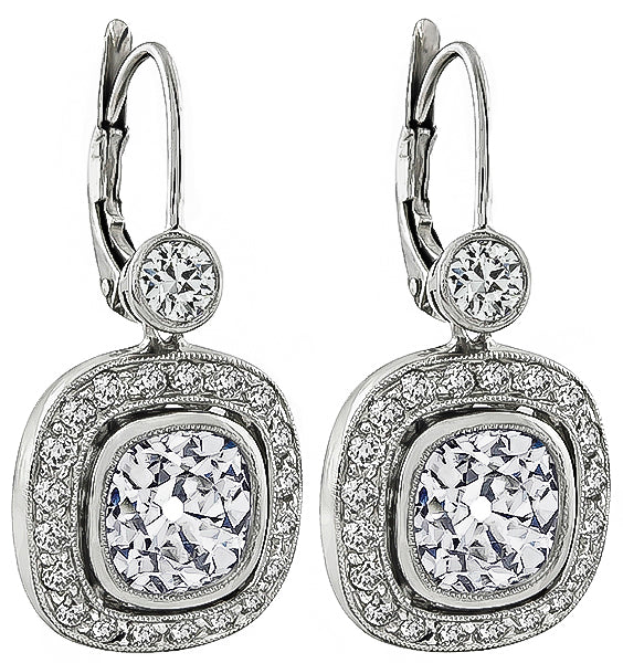 Estate 3.57ct Diamond Earrings