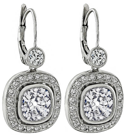 Estate 3.57ct Diamond Earrings