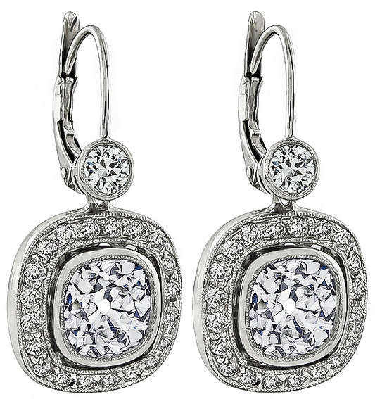 Estate 3.57ct Diamond Earrings