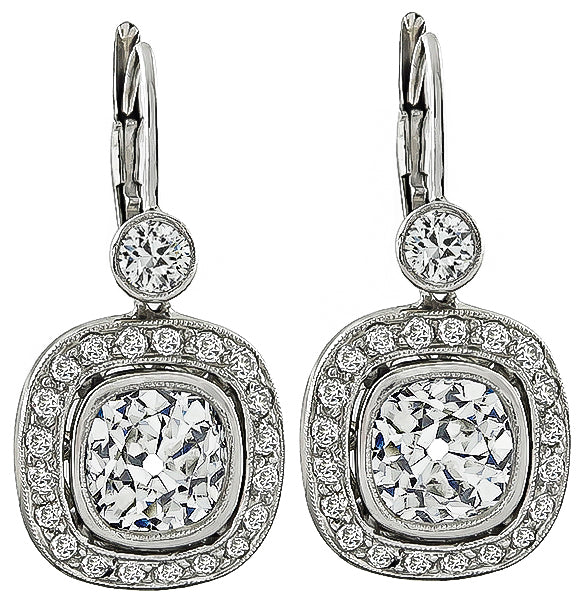 Estate 3.57ct Diamond Earrings