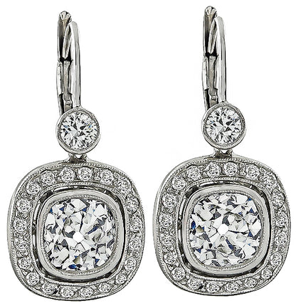 Estate 3.57ct Diamond Earrings