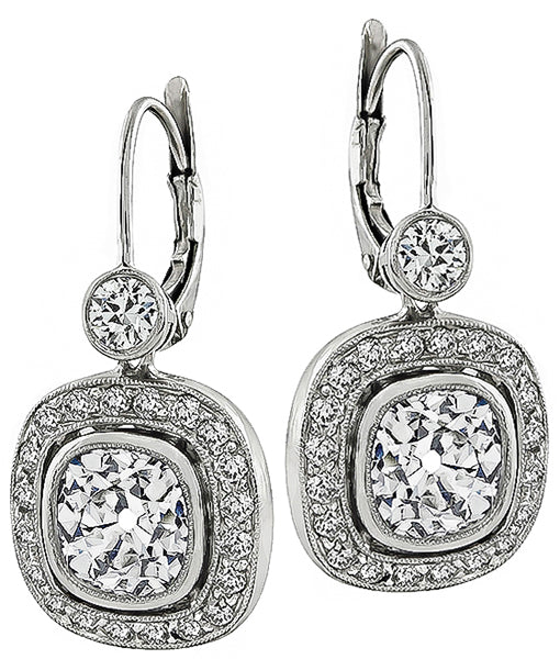 Estate 3.57ct Diamond Earrings