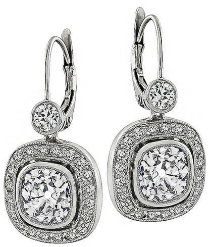 Estate 3.57ct Diamond Earrings