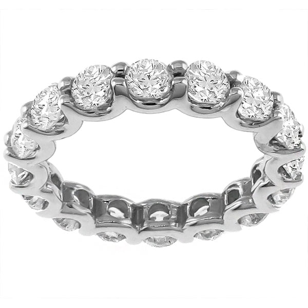 Estate 3.60ct Round Brilliant Cut Diamond  Eternity 14k White Gold Wedding Band