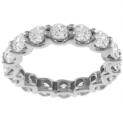 Estate 3.60ct Round Brilliant Cut Diamond  Eternity 14k White Gold Wedding Band