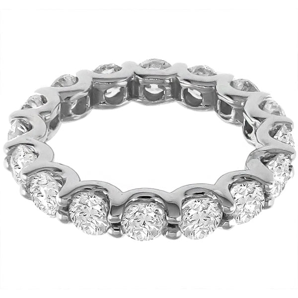 Estate 3.60ct Round Brilliant Cut Diamond  Eternity 14k White Gold Wedding Band