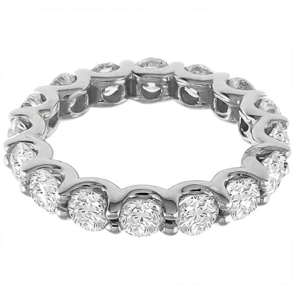 Estate 3.60ct Round Brilliant Cut Diamond  Eternity 14k White Gold Wedding Band