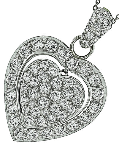 Estate 3.75ct Diamond Heart Pendant
