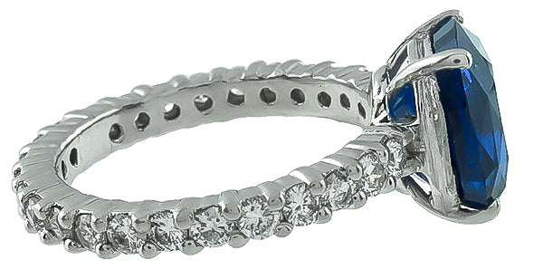 Estate 3.78ct Sapphire 1.00ct Diamond Engagement Ring