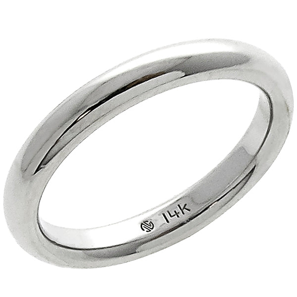 Estate 3mm 14k White Gold Wedding Band