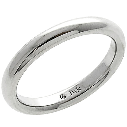 Estate 3mm 14k White Gold Wedding Band