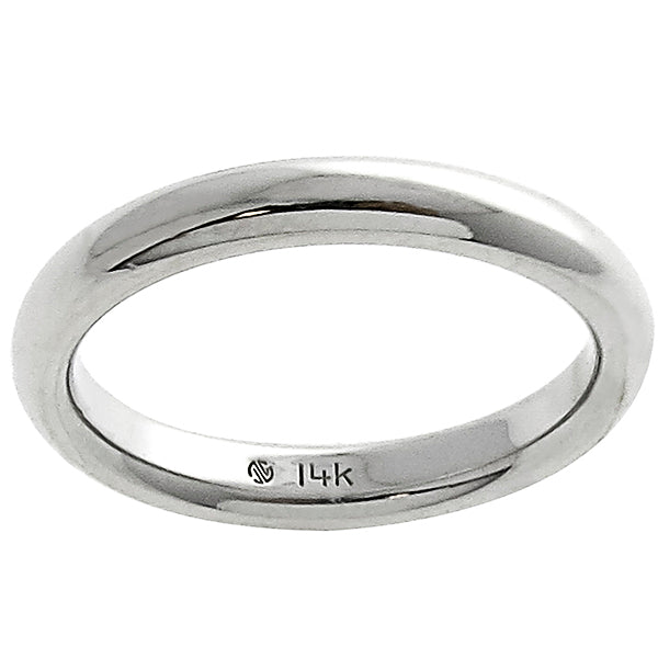 Estate 3mm 14k White Gold Wedding Band