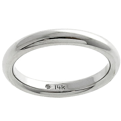 Estate 3mm 14k White Gold Wedding Band