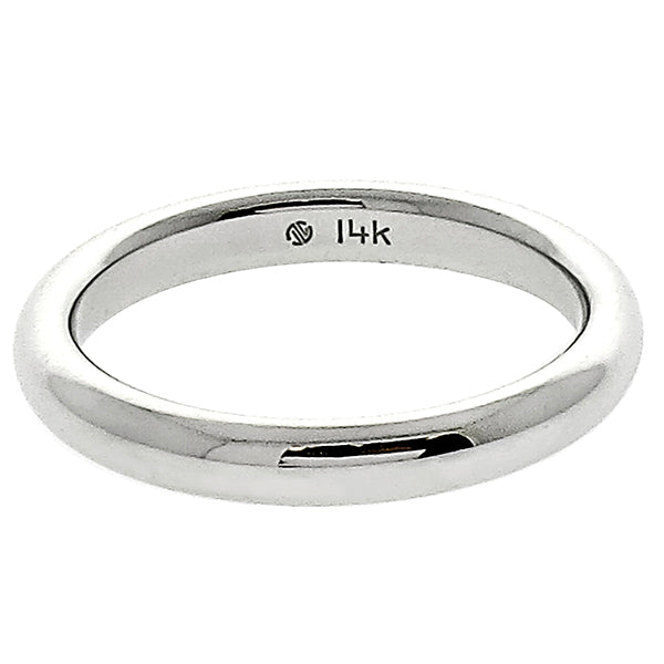 Estate 3mm 14k White Gold Wedding Band