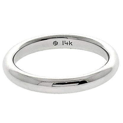 Estate 3mm 14k White Gold Wedding Band