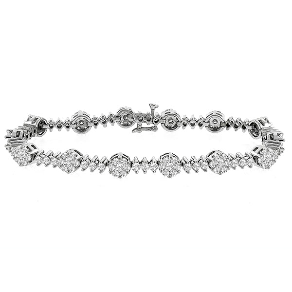 Estate 4.00ct Round Cut Diamond 14k White Gold Bracelet