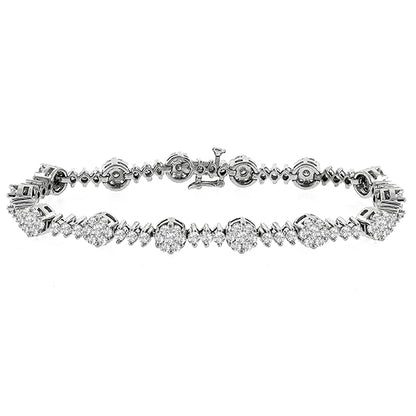 Estate 4.00ct Round Cut Diamond 14k White Gold Bracelet