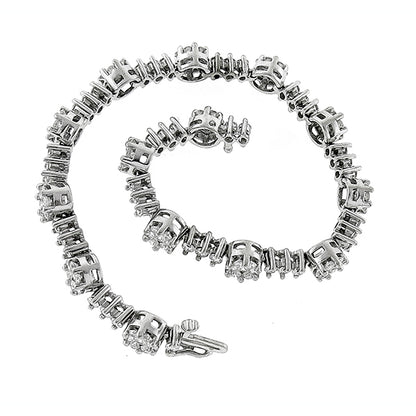 Estate 4.00ct Round Cut Diamond 14k White Gold Bracelet