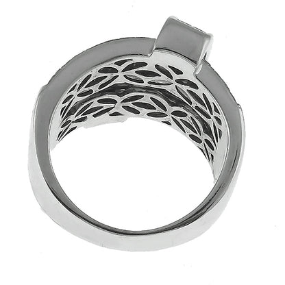 Estate 4.50ct Invisible Set  Princess Cut Diamond 18k White Gold Ring