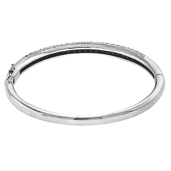 Estate 4.60ct Round Cut Diamond 14k White Gold Bangle