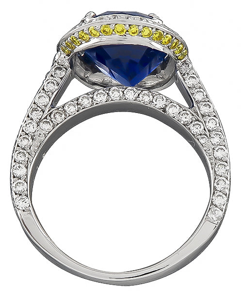 Estate 4.85ct Sapphire 1.50ct Diamond Engagement Ring