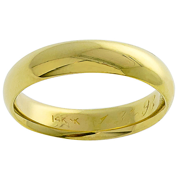 Estate 4mm 14k Yellow Gold Wedding Band