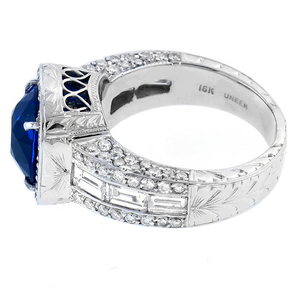 Estate 5.39ct Ceylon Sapphire & 3.90cttw  Diamond  Ring