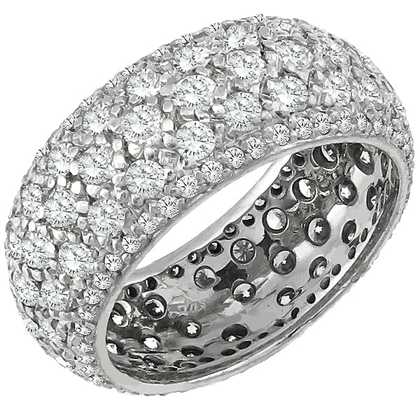Estate 5.50ct Round Cut Diamond Eternity  18k White Gold Wedding Band
