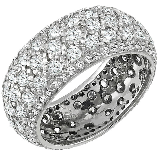 Estate 5.50ct Round Cut Diamond Eternity  18k White Gold Wedding Band