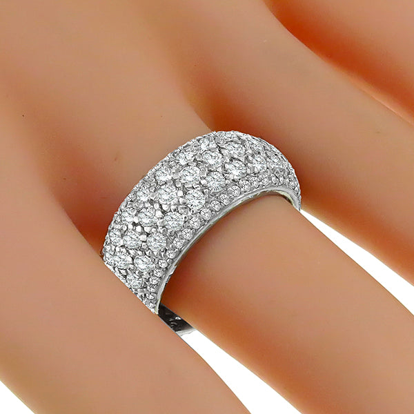 Estate 5.50ct Round Cut Diamond Eternity  18k White Gold Wedding Band